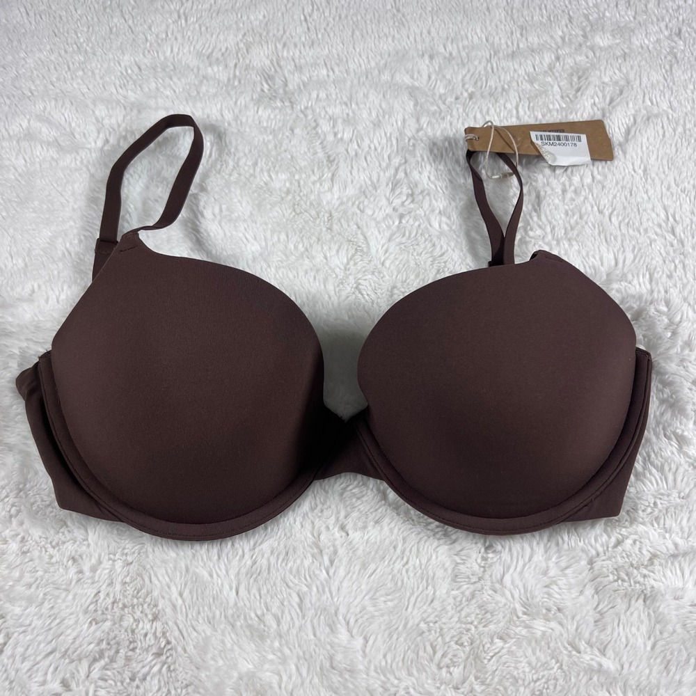 Skims‎ Fits Everybody Push Up Demi Bra Cocoa Brown BR-UWR-2295 Size 32DD NWT - Picture 4 of 12